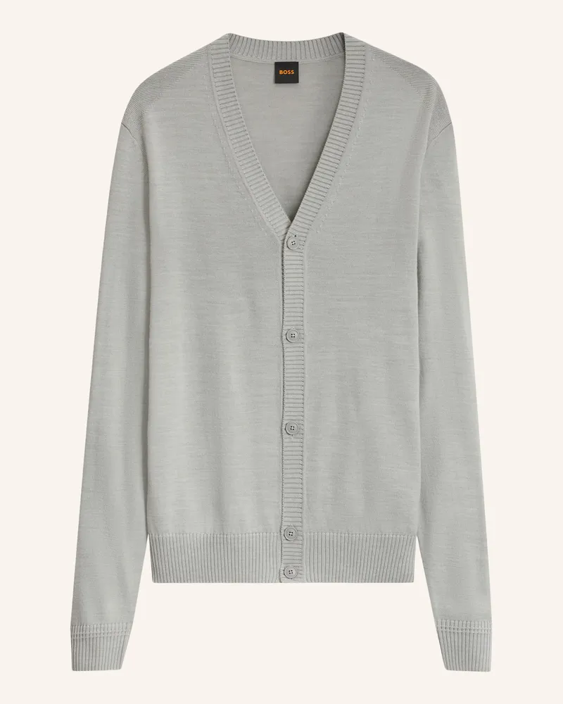 HUGO BOSS Strickjacke Avac_Cd-1 Regular Fit grau Grau