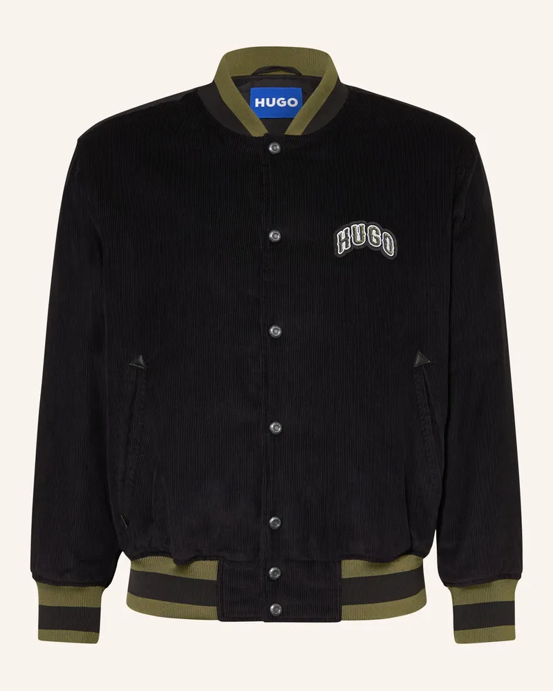 HUGO BOSS College-Jacke Berono Aus Cord schwarz Schwarz