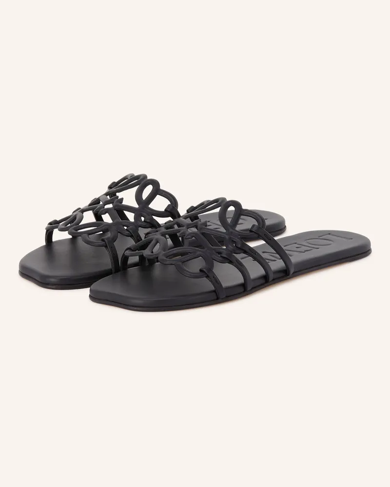 Loewe Pantoletten Petal Anagram schwarz Schwarz