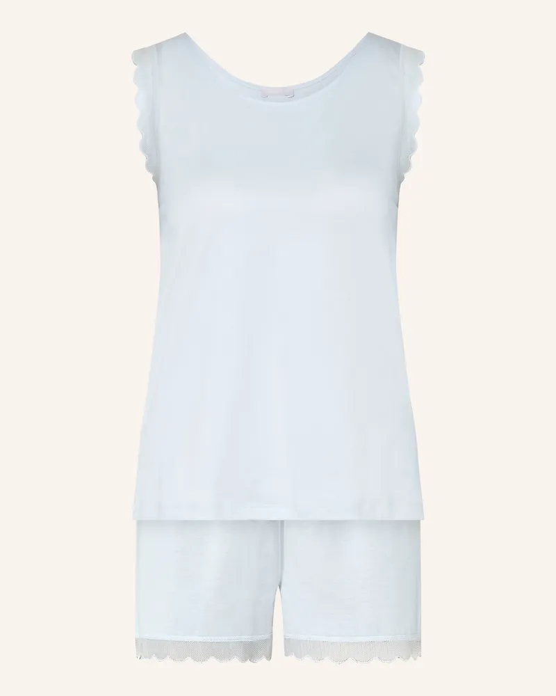 Hanro Shorty-Schlafanzug Inaya blau Hellblau