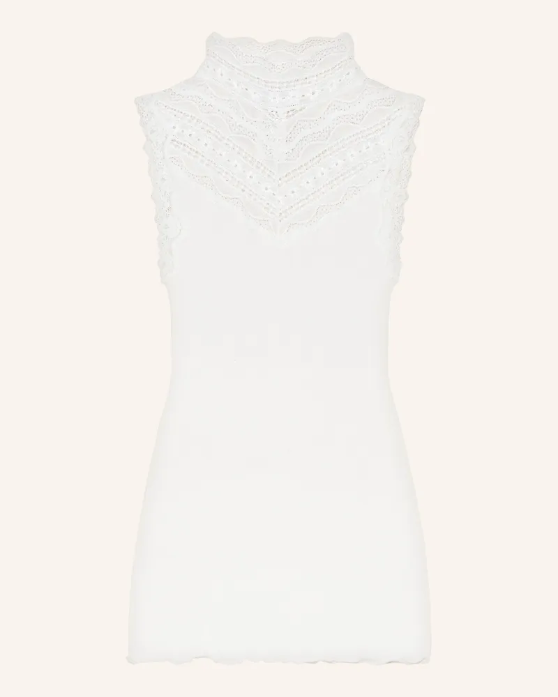 Rosemunde Seidentop Mit Spitze weiss Weiss