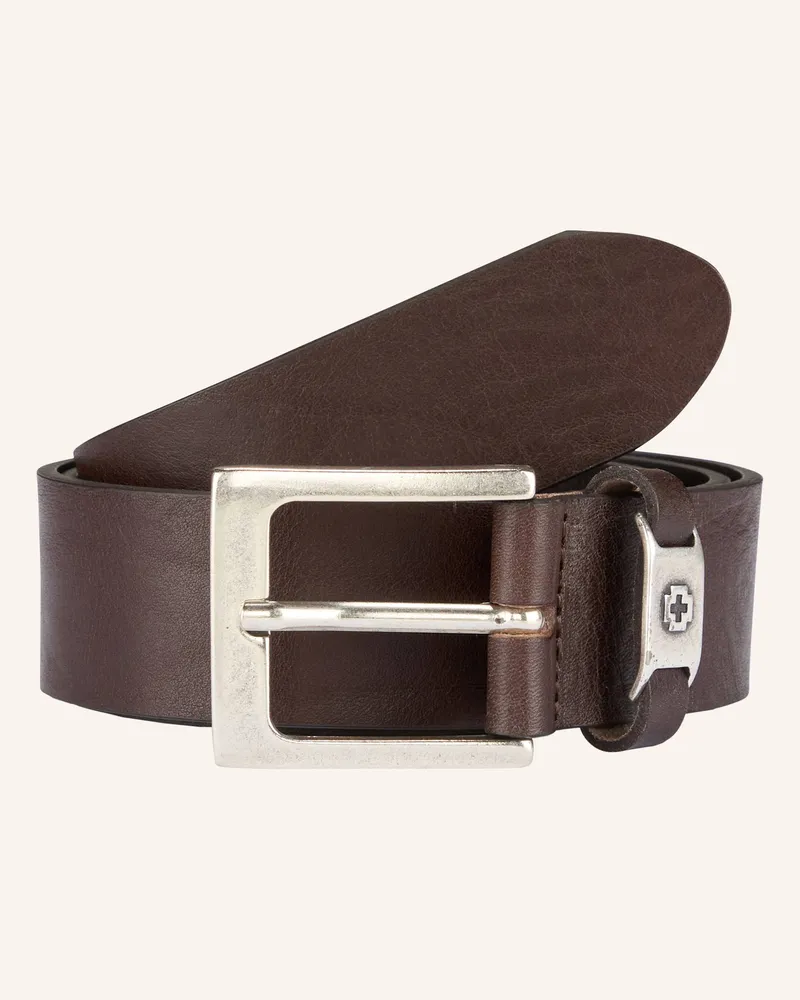 Strellson Gürtel Ledergürtel, Schwarz braun Dunkelbraun