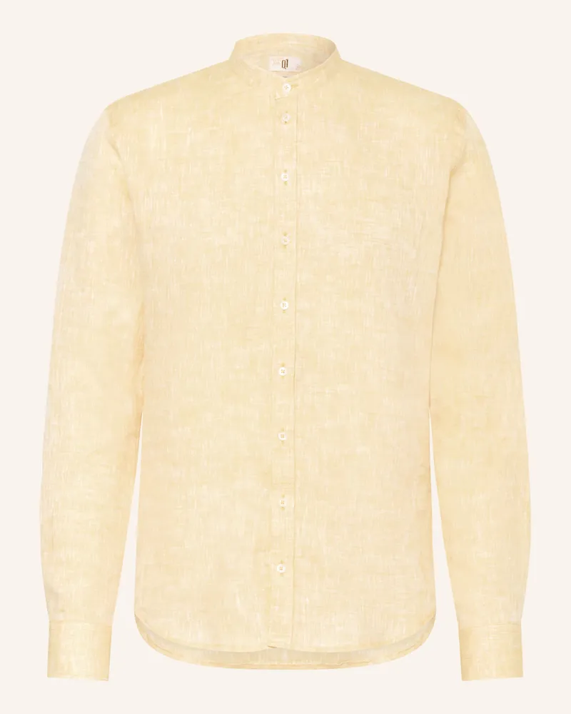 Q1 Leinenhemd Slim Relaxed Fit Mit Stehkragen gelb Gelb