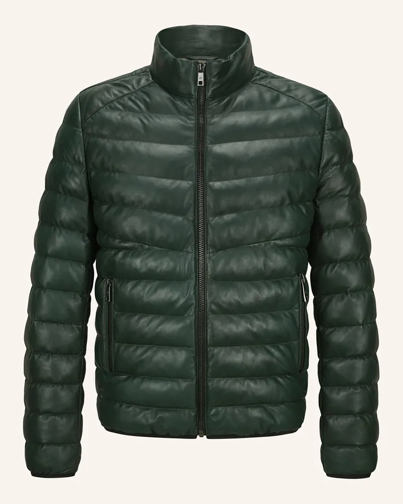Milestone Lederjacke MSHENDRIK mit DUPONT™ SORONA®-Isolierung Dunkelgrün