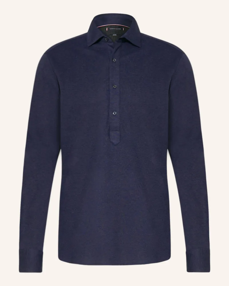 Tommy Hilfiger Piqué-Hemd Regular Fit Dunkelblau