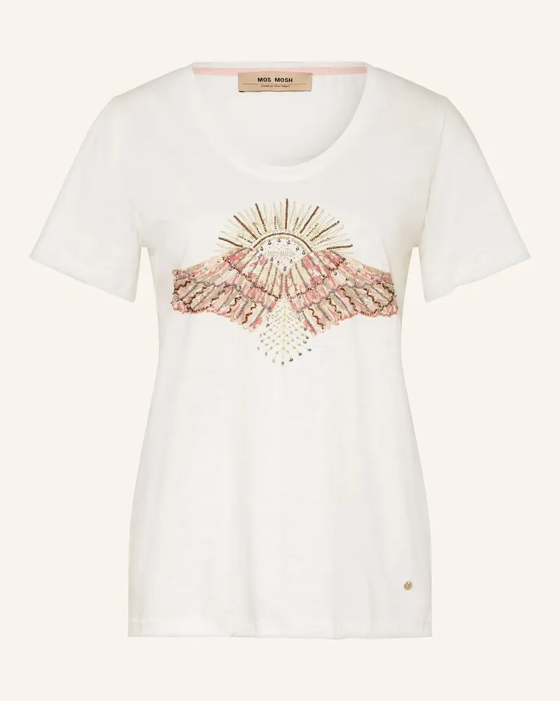 Mos Mosh T-Shirt MMNADINE mit Schmuckperlen und Pailletten Hellrosa