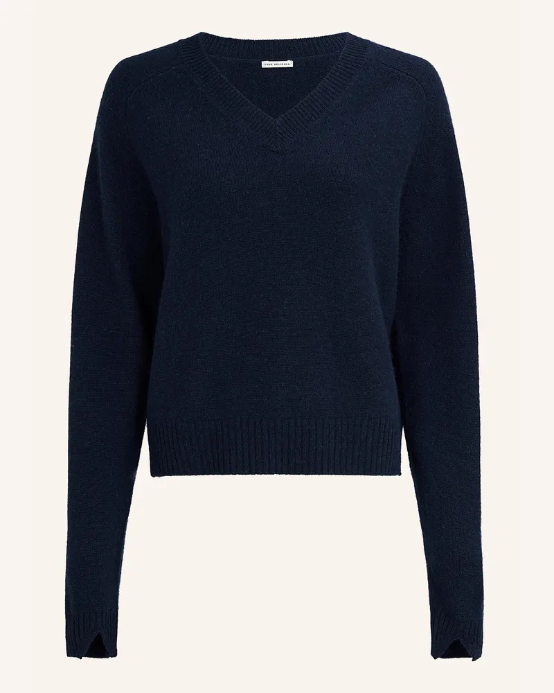 True Religion Strickpullover V-Neck  Mc Coco blau Dunkelblau