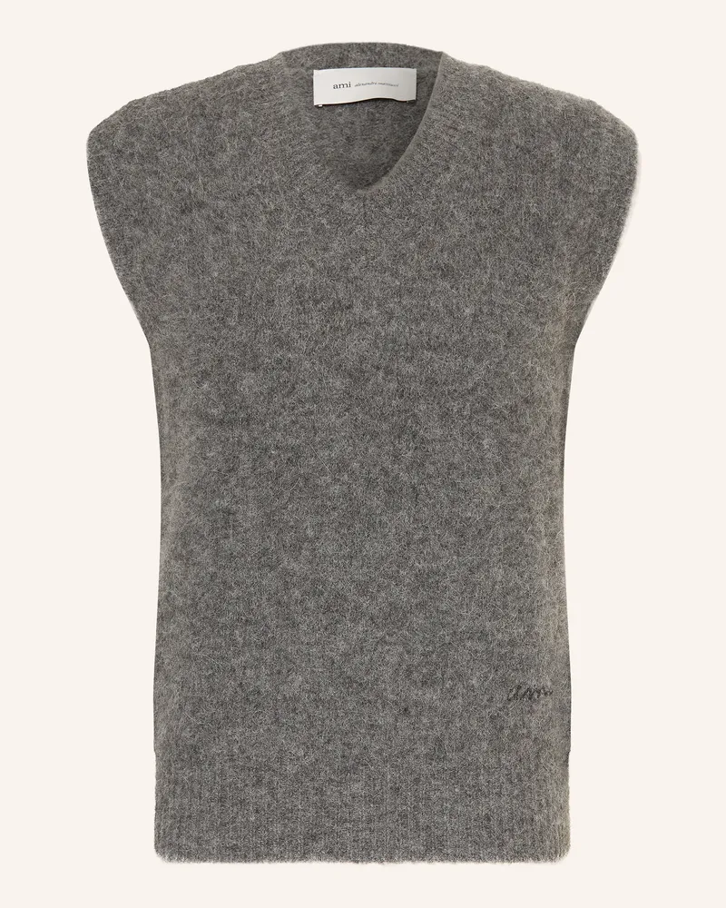 AMI Paris Pullunder Mit Alpaka grau Grau