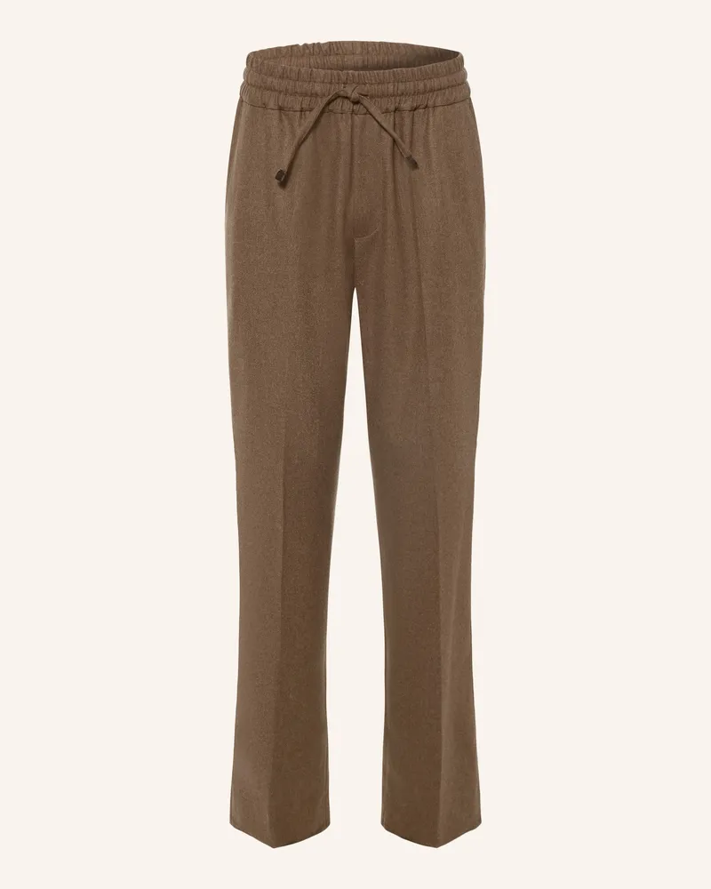 Drôle de Monsieur Flanellhose Im Jogging-Stil Regular Fit braun Hellbraun