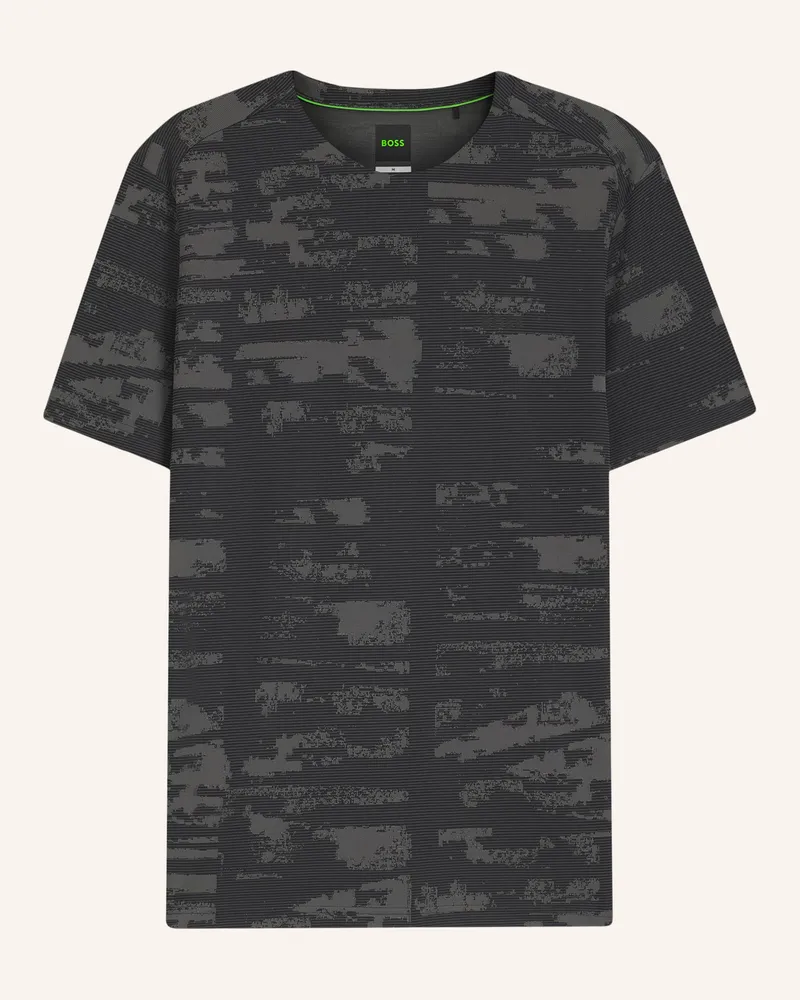HUGO BOSS T-Shirt Ts_Active Repeat Slim Fit schwarz Schwarz
