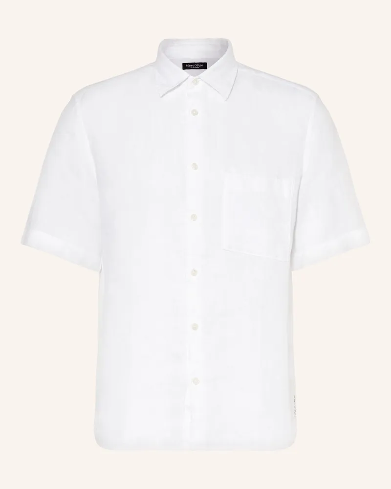 Marc O'Polo Kurzarm-Hemd Regular Fit aus Leinen Weiss
