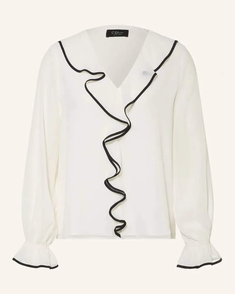 S.Oliver Blusenshirt Mit Volants weiss Creme