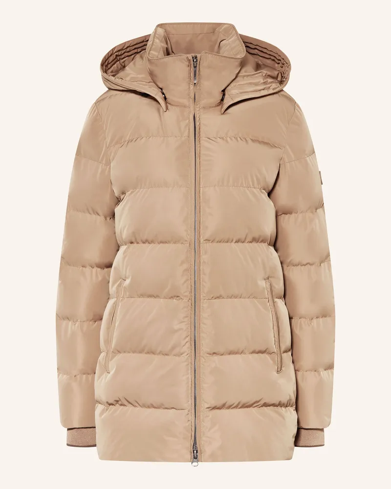 Wellensteyn Steppjacke GOLDMINE MEDIUM mit abnehmbarer Kapuze Hellbraun