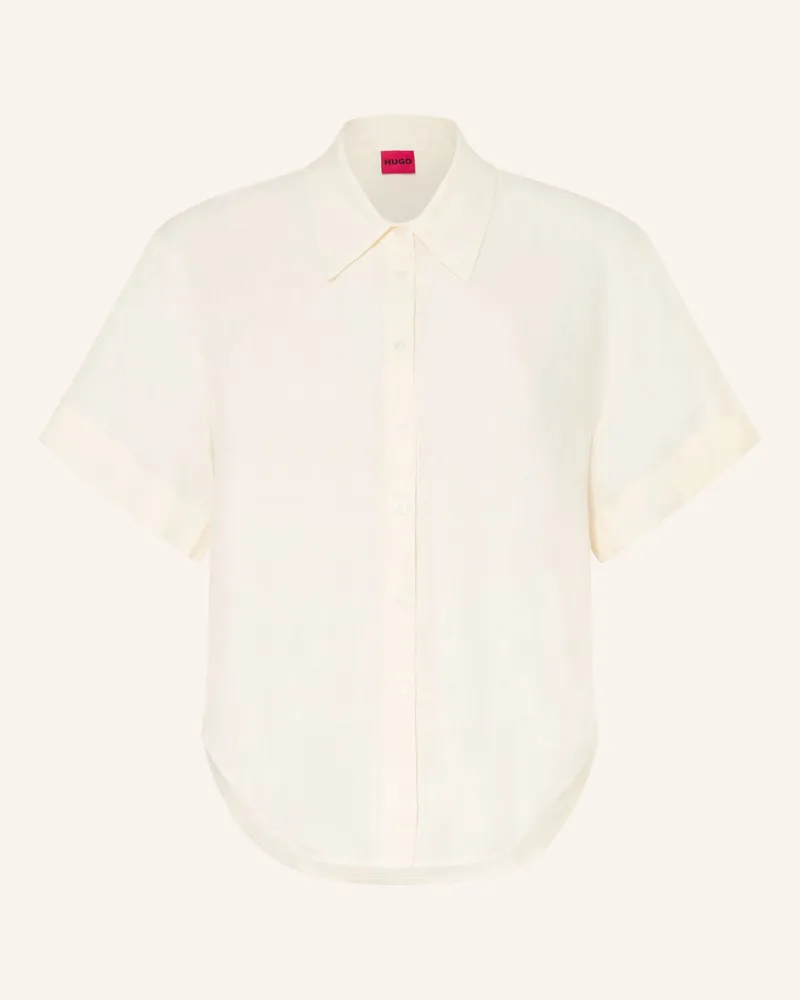 HUGO BOSS Hemdbluse Encantada Mit Leinen weiss Ecru