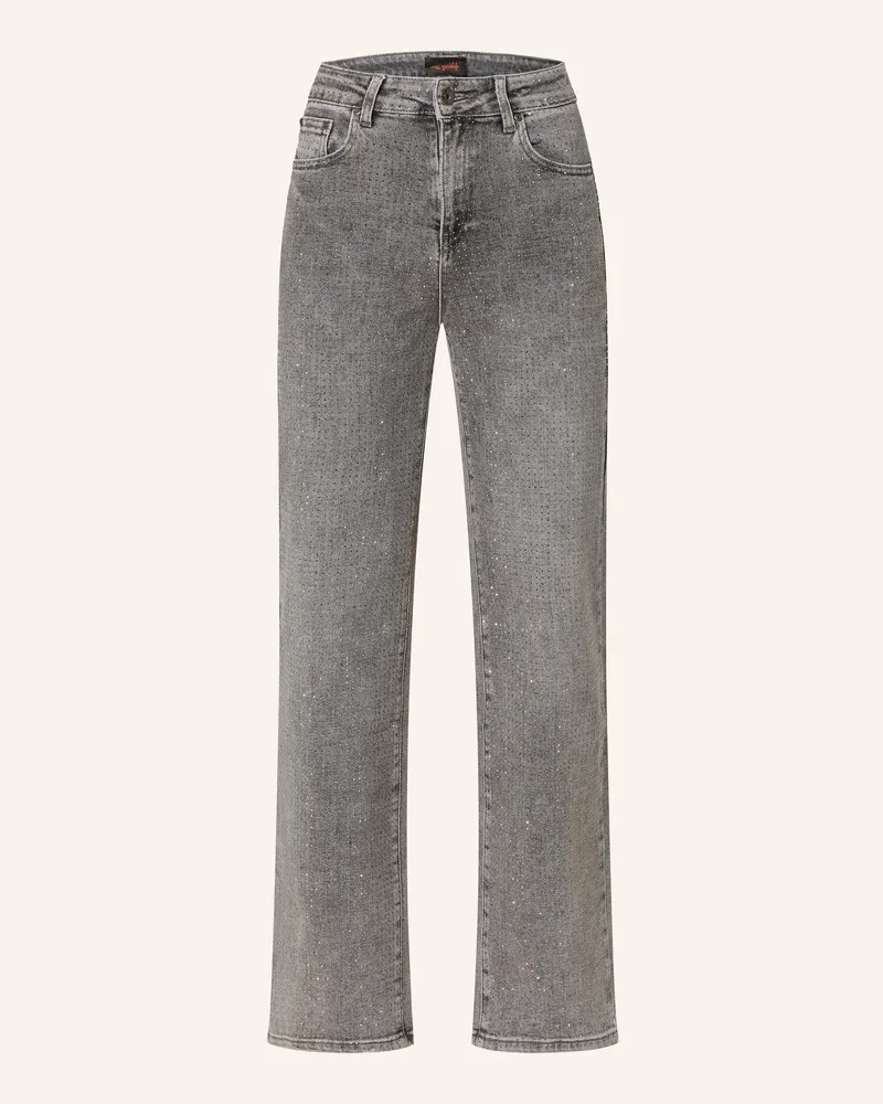 Miss Goodlife Straight Jeans mit Schmucksteinen 29