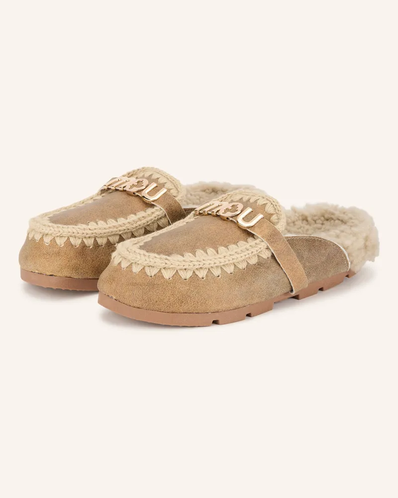 Mou Mules Winter braun Beige