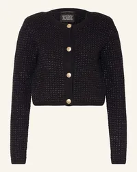 Scotch&Soda Cropped-Strickjacke mit Glitzergarn Schwarz