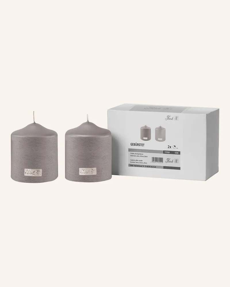 Fink metallic Stumpenkerze CANDLE Beige