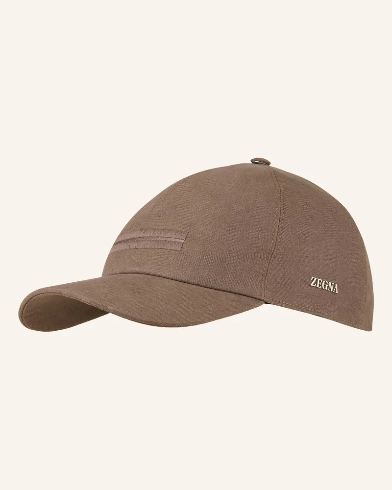 Ermenegildo Zegna Leinen-Cap Braun