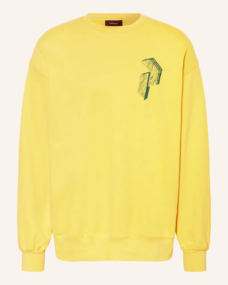 Peak Performance Pullover Terry Graphic Crew gelb Gelb
