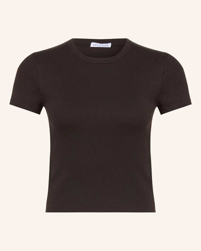 Mrs & HUGS T-Shirt braun Dunkelbraun