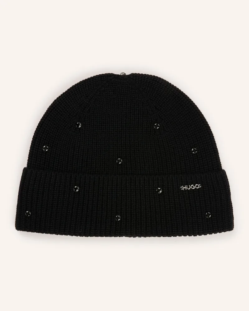 HUGO BOSS Mütze Sili Mit Schmucksteinen schwarz Schwarz