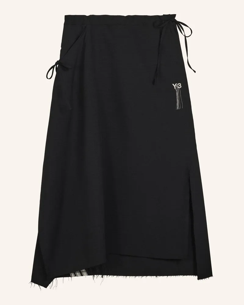 Y-3 Y-3 SPORT UNIFORM RAW CUT 3-STREIFEN ROCK Schwarz