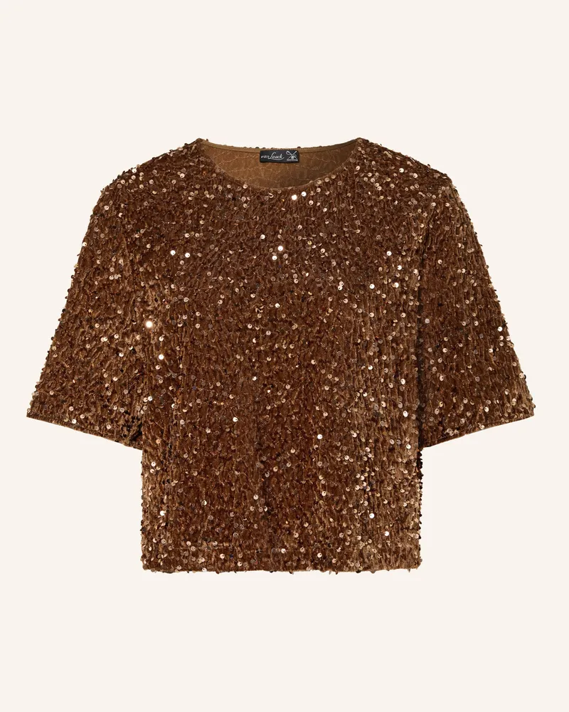 van Laack Nickishirt Vl-Jorina-Xx Mit Pailletten beige Braun