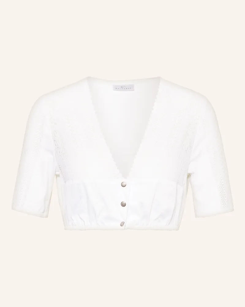 WALDORFF Dirndlbluse Mit Spitze weiss Weiss