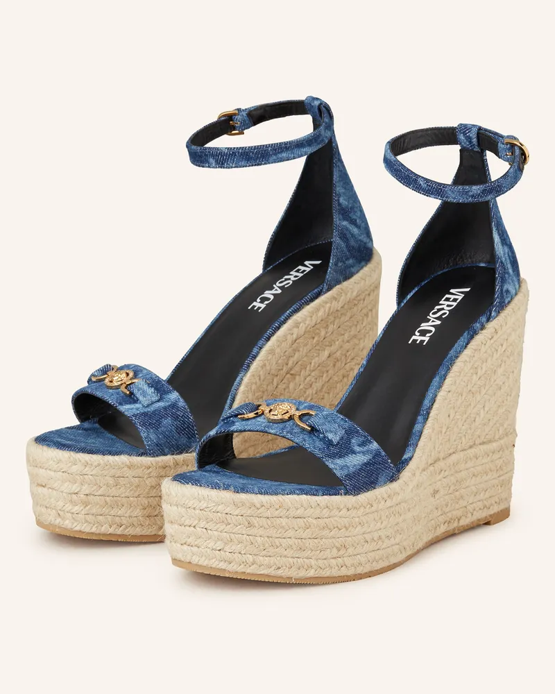 Versace Plateau-Wedges Blau