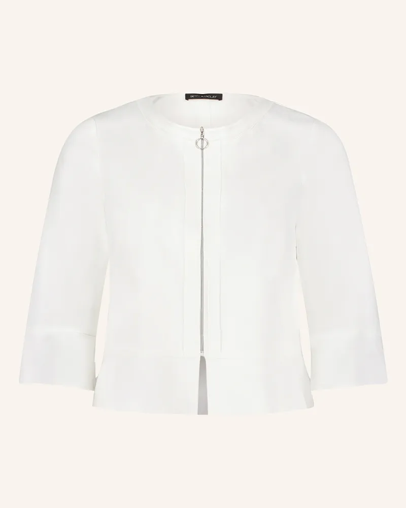 Betty Barclay Blazer in Velourslederoptik mit Nietenbesatz Weiss