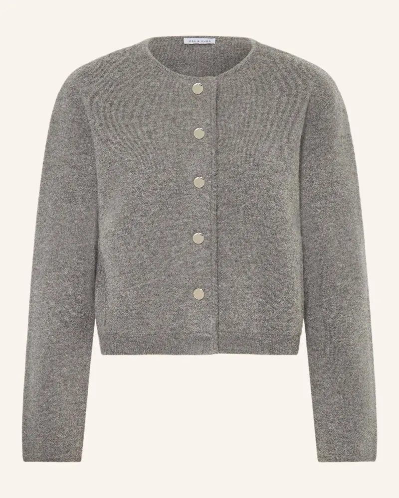 Mrs & HUGS Strickjacke Mit Cashmere grau Grau