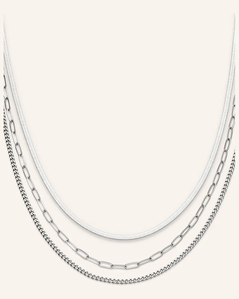 S.Oliver Halskette  Aus  Edelstahl silber Silber