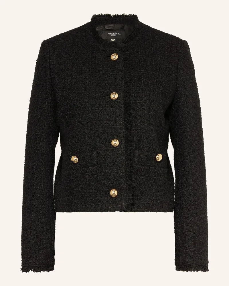 Max Mara Kastenjacke Agami Aus Tweed schwarz Schwarz