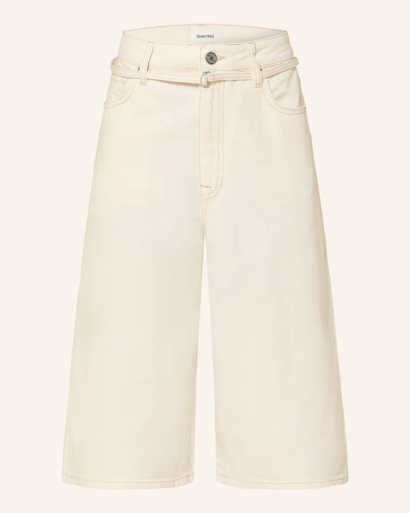Selected Jeans-Bermudas Creme