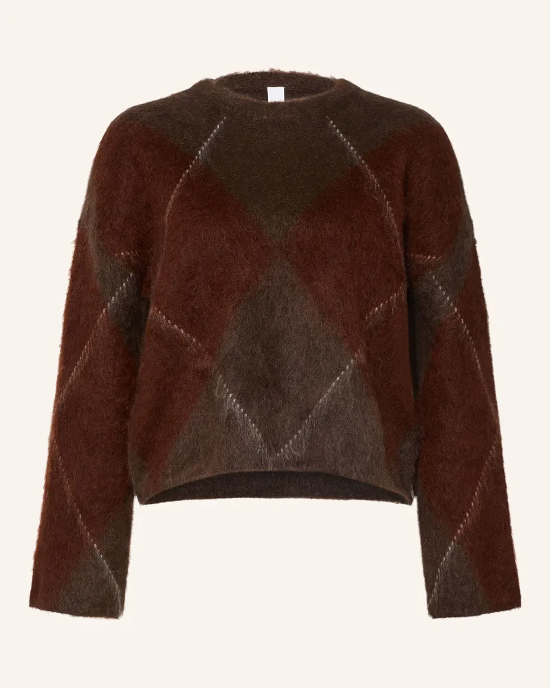 Y.A.S Pullover Mit Mohair braun Dunkelbraun