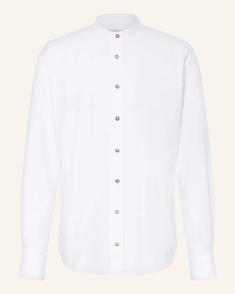 DU4 Trachtenhemd HANSI Slim Fit mit Stehkragen Weiss