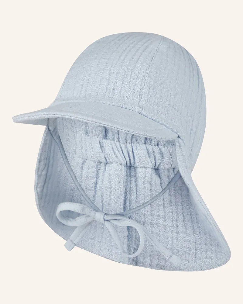 Sterntaler Schirmmütze Mit Nackenschutz Musselin blau Blau
