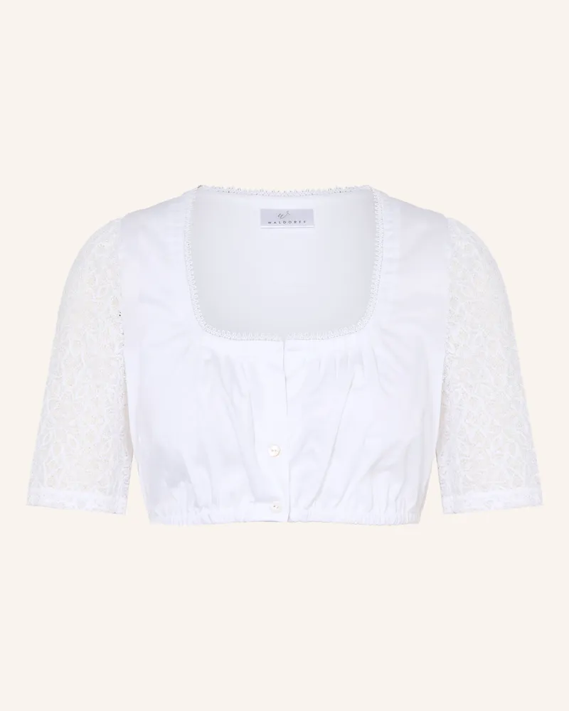 WALDORFF Dirndlbluse Lola Mit Spitze weiss Weiss