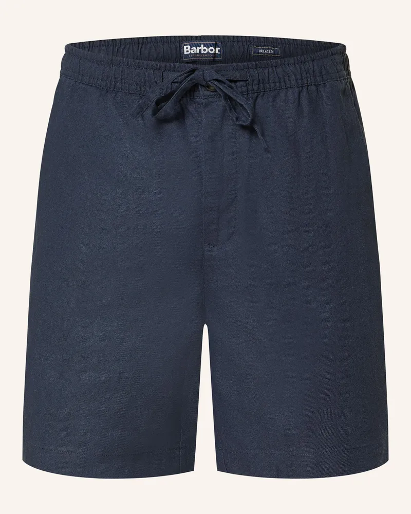 Barbour Shorts mit Leinen Dunkelblau
