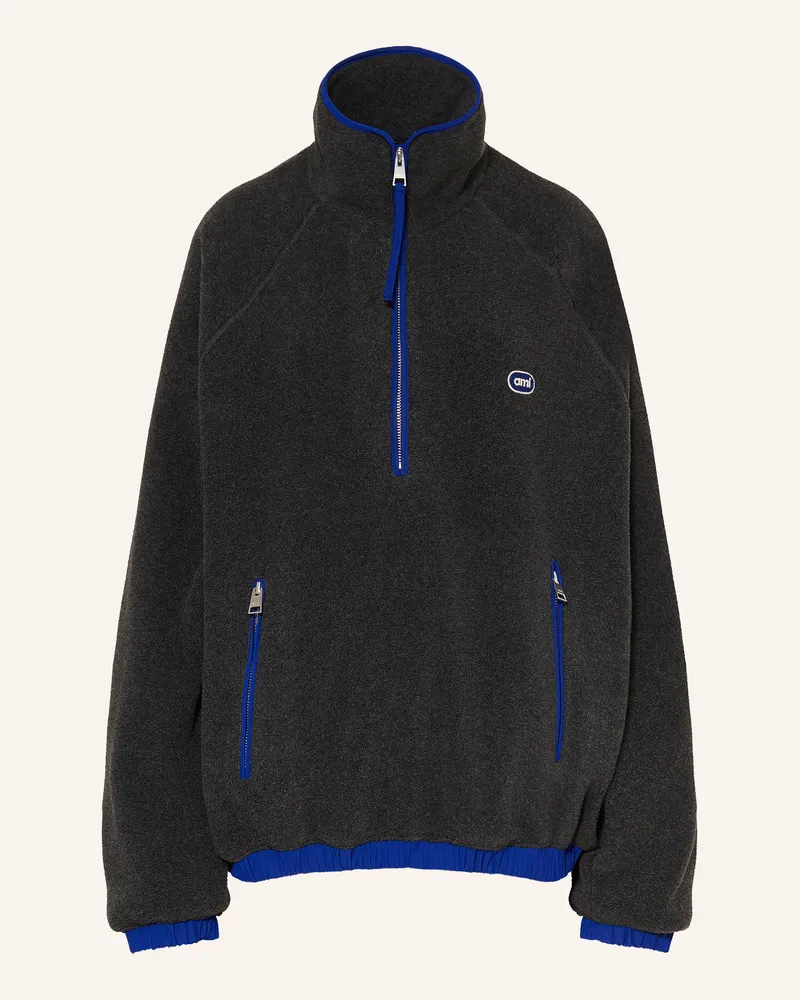 AMI Paris Fleece-Troyer grau Dunkelgrau
