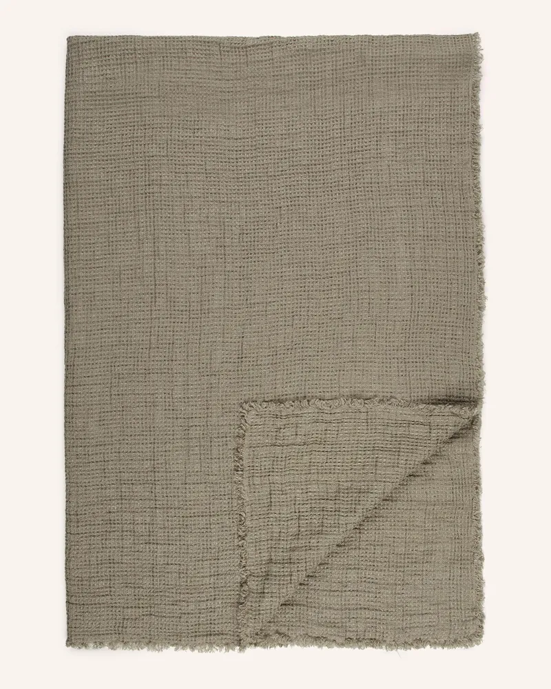 Zoeppritz Leinen-Plaid Honeybee gruen Dunkelgrün