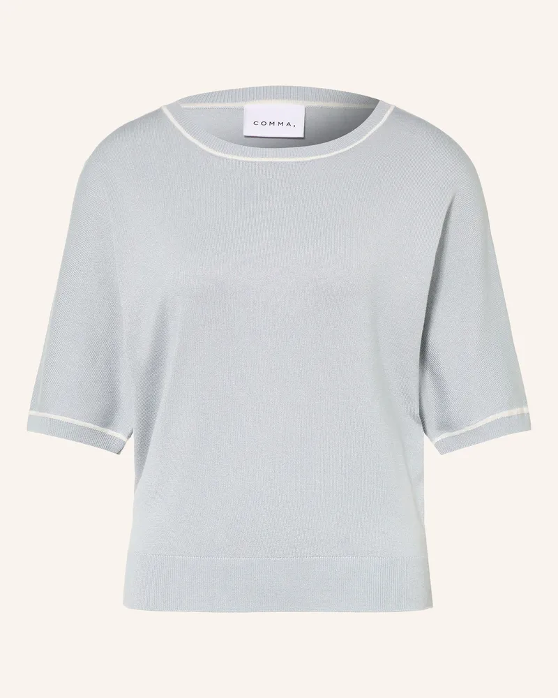 COMMA Strickshirt blau Blaugrau