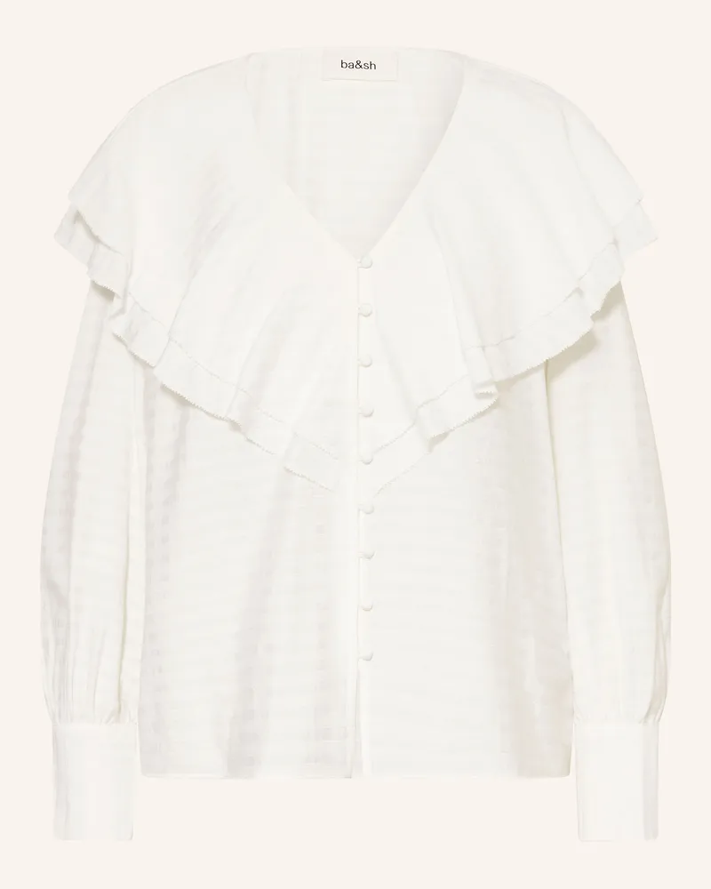 ba&sh Bluse Sunya Mit Volants weiss Ecru