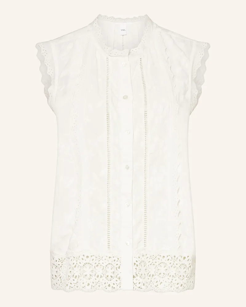 Y.A.S Blusentop Mit Lochspitze weiss Weiss