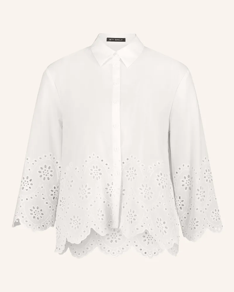 Betty Barclay Hemdbluse Mit Lochspitze Und 3/4-Arm weiss Weiss