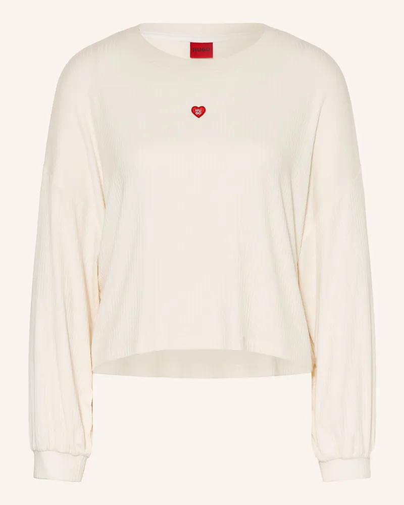 HUGO BOSS Lounge-Pullover Heart beige Creme