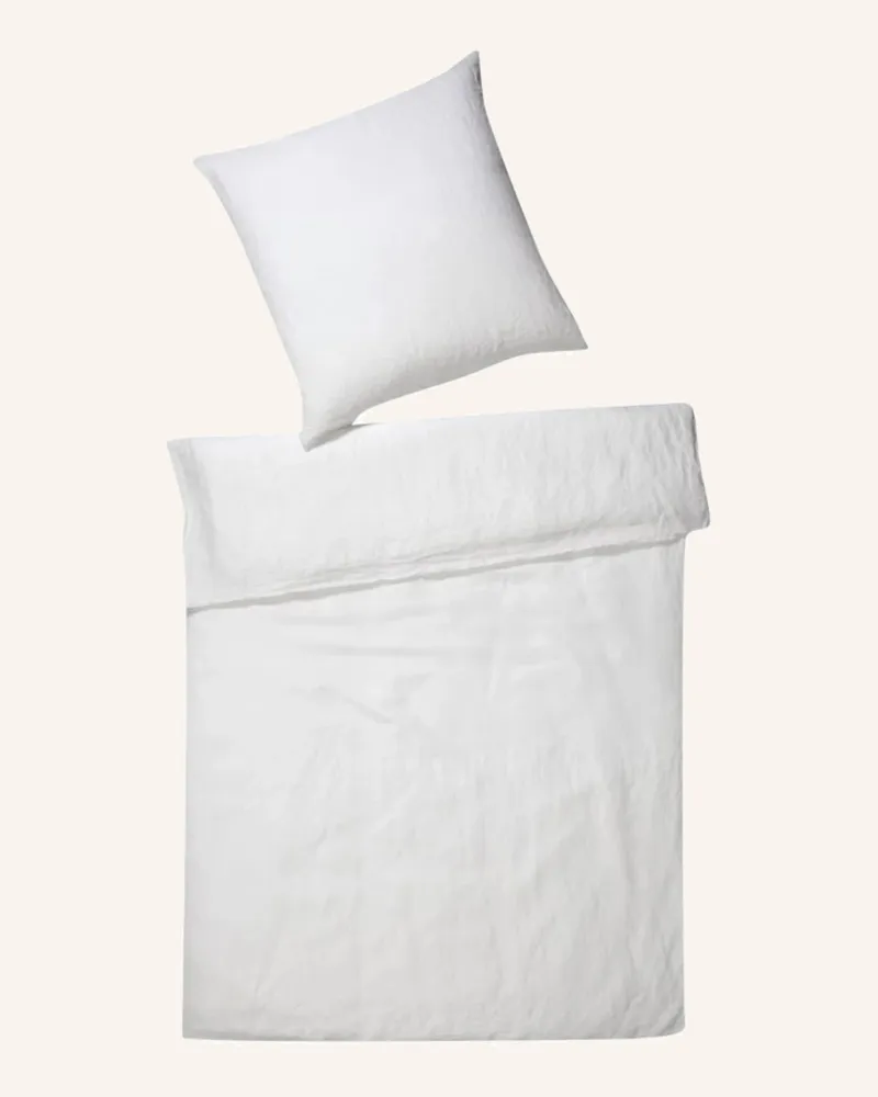 elegante Bettwäsche Breeze weiss Weiss