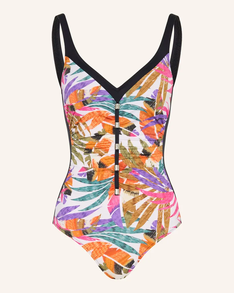 Charmline Shape-Badeanzug Palm Poetry rot Pink