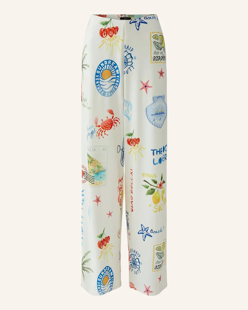Oui  Marlenehose weiss Creme